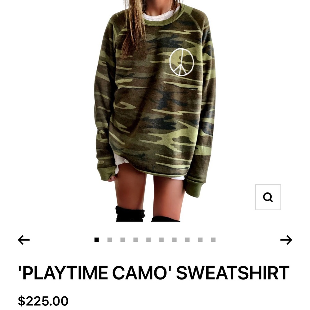 Wren + Glory “playtime camo” work hard play hard sweatshirt size Medium
